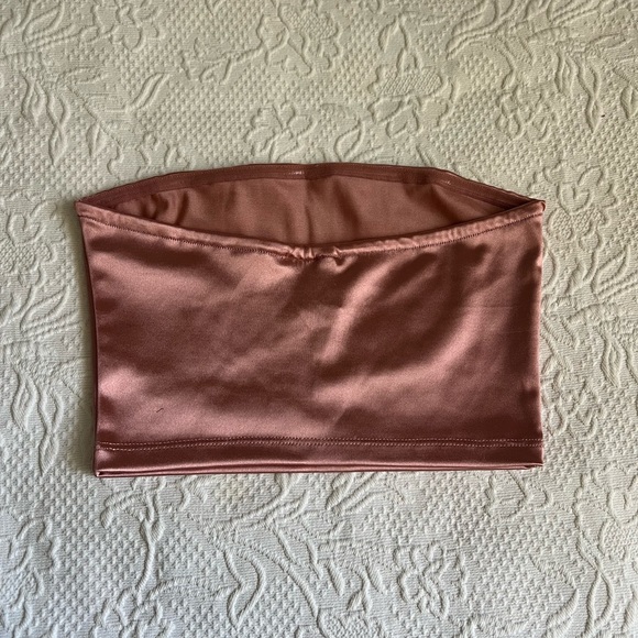 Satin Pink Tube Top - Picture 3 of 4